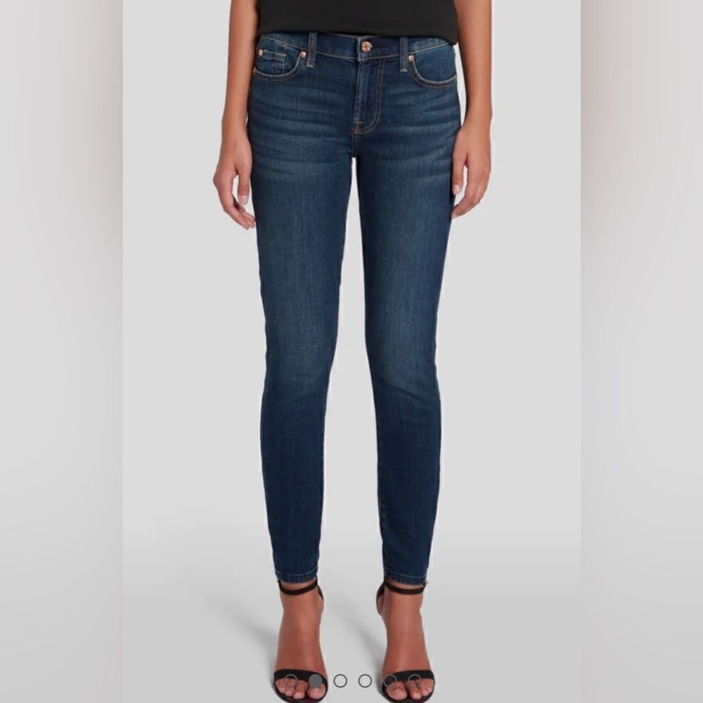 NWT 7 For All Mankind Women’s Ankle Skinny Blue Jeans B(air) - Size 23 - Picture 3 of 11
